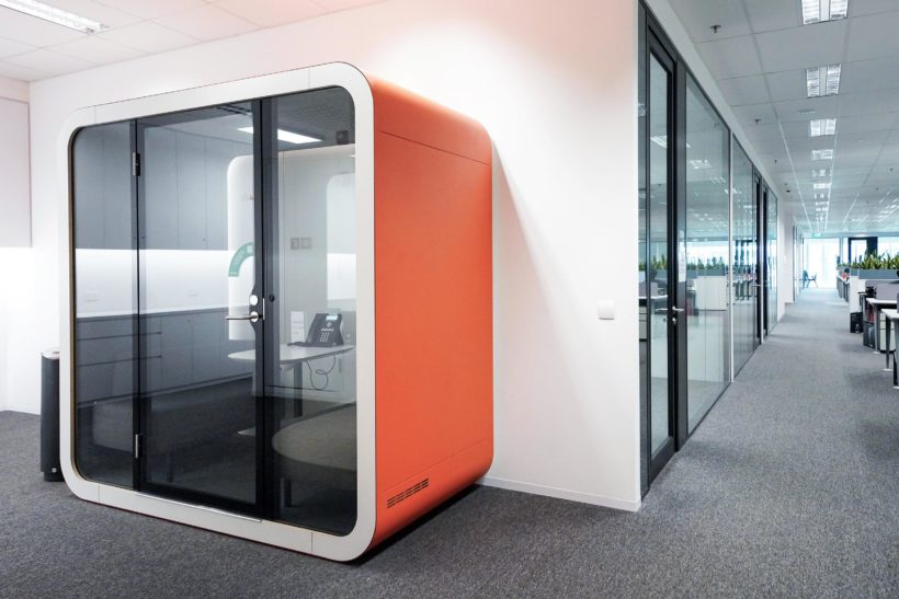 Framery Q pod in a bright office