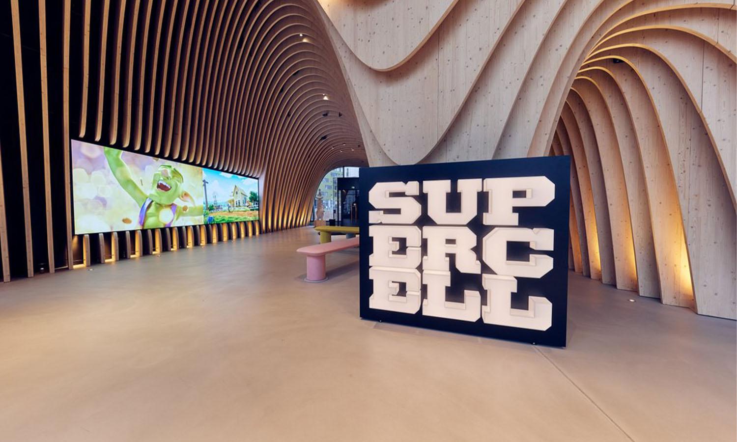 Supercell logo at their headquarters in Helsinki, Finland.