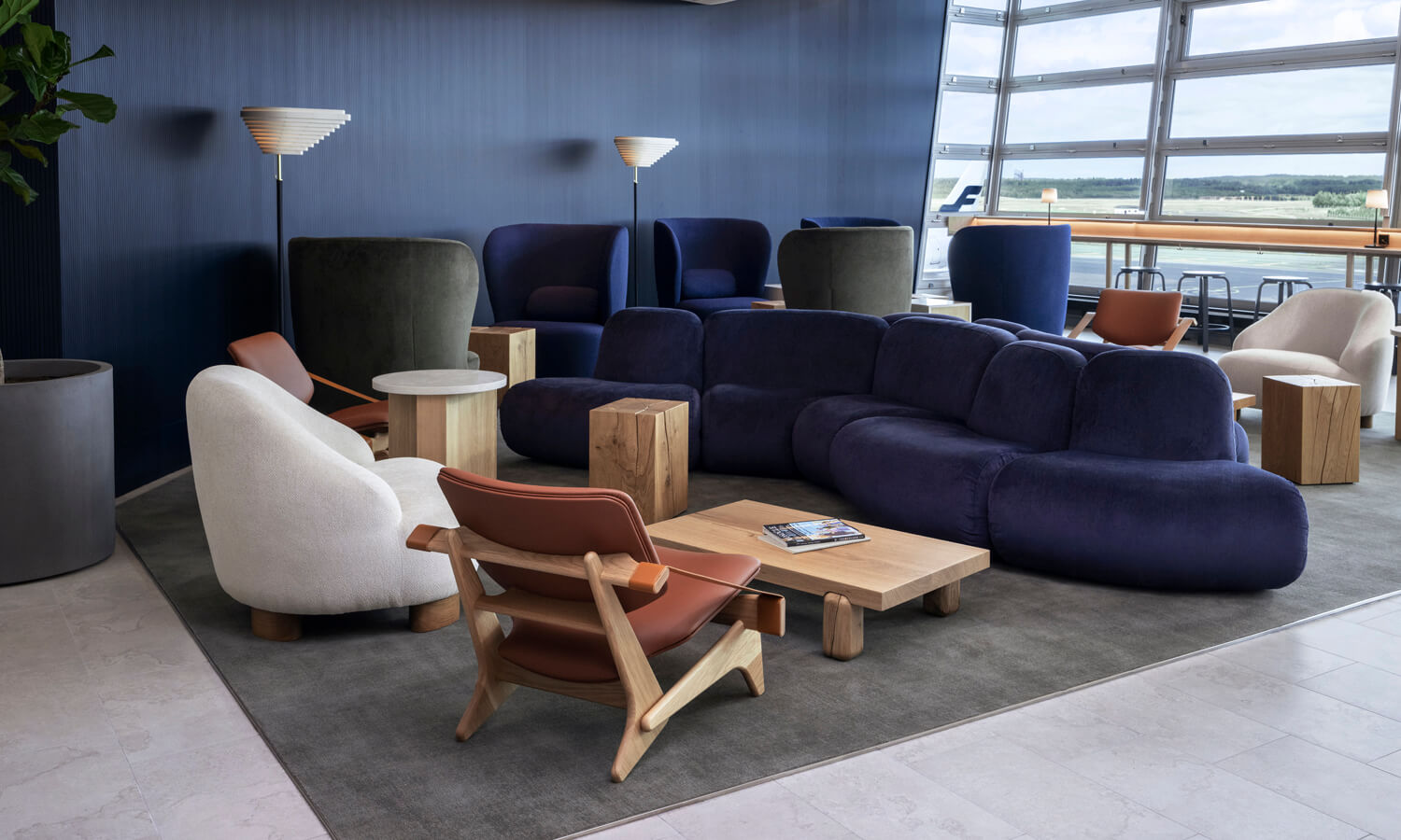 Design furniture at an airport lounge.