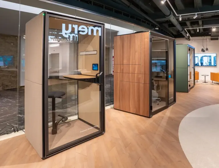 Framery Gradus smart pods at Framery showroom at TheMart.