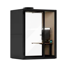 A Framery Gradus Work smart and soundproof work pod with a workstation.