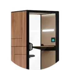 Wooden wall panel on Framery Gradus Focus pod.