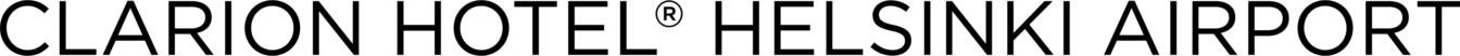 Black logo sayin Clarion Hotel Helsinki Airport.